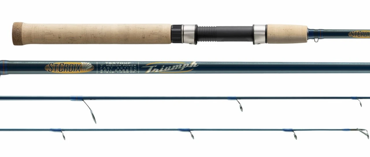 St. Croix Triumph 6'6" Medium Fast 2pc Spinning Rod TSR66MF2 - Multi