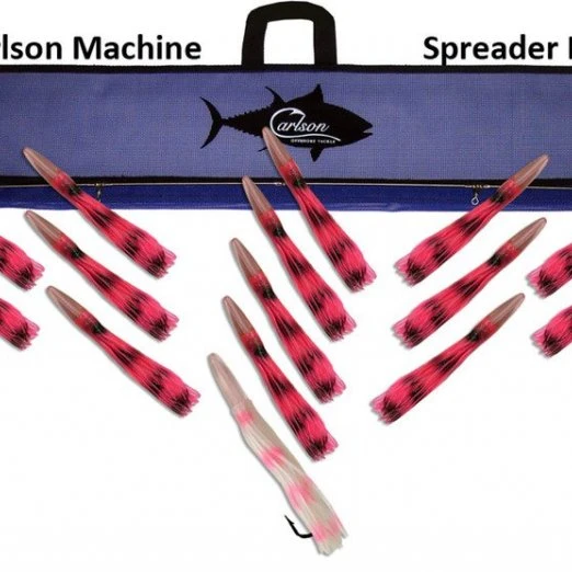 Carlson Machine Spreader Bar 36" With 14 9" Machine Lures And 12" Machine Stinger
